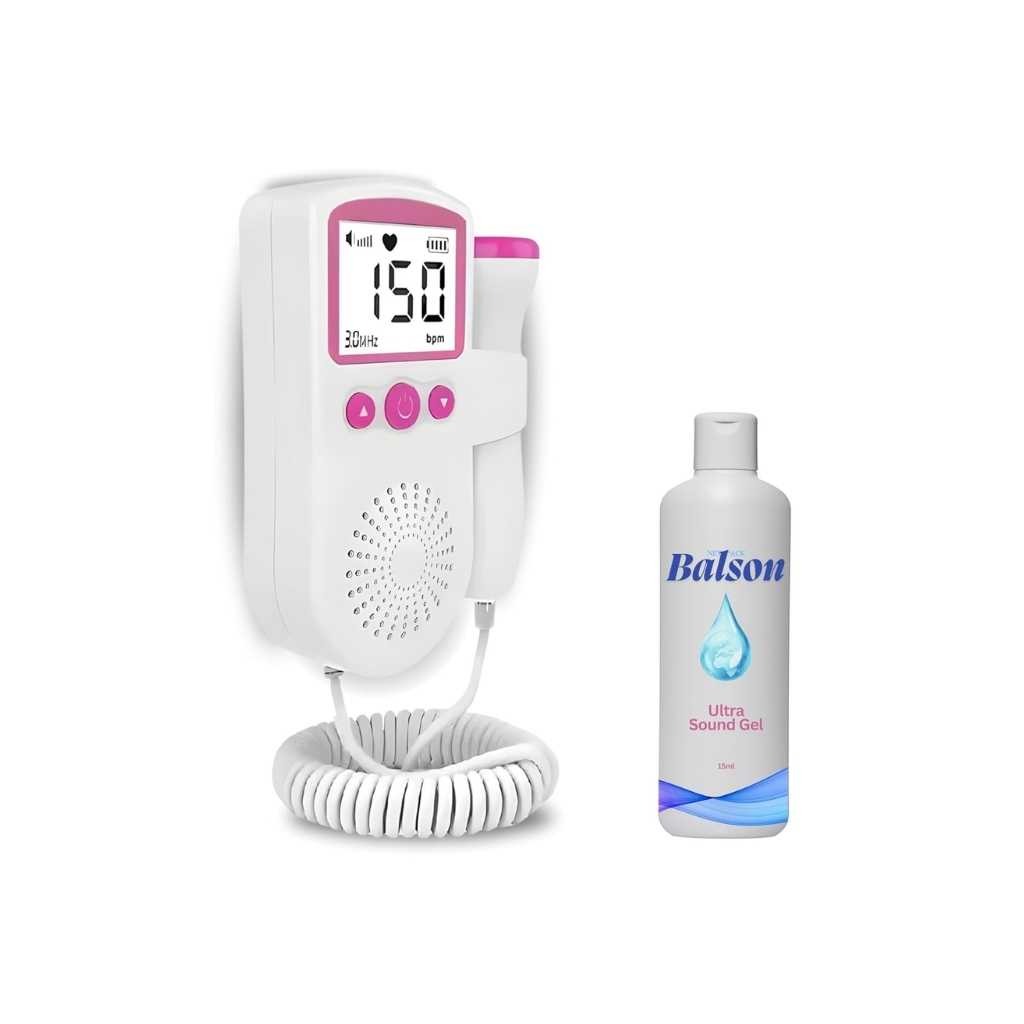 Balson Fetal Doppler Baby Heart Monitor with Ultrasound Gel