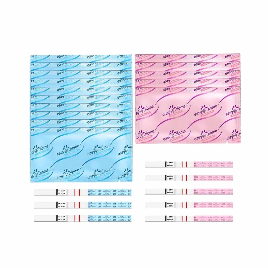 Easy@Home Ovulation and Pregnancy Test Strips Combo Kit (10 LH + 5 HCG)