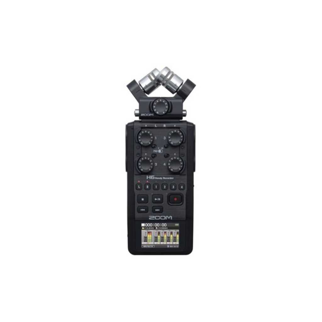 Zoom H6 All Black 6-Input 6-Track Portable Handy Recorder with Single Mic Capsule