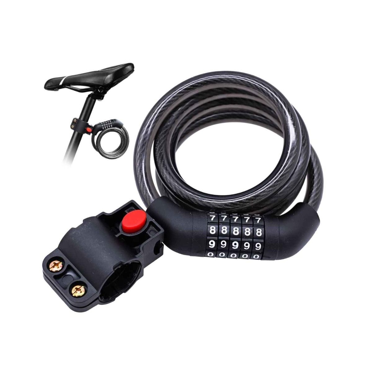 Leikefitness Bike Cable Lock - Heavy Duty 120CM Anti Theft Lock