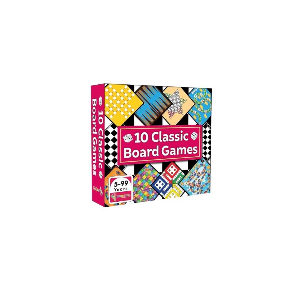 Popcorn Games & Puzzles Classic Board Games for Smart Kids (10 in 1)