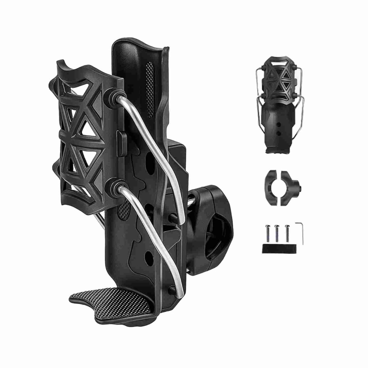 360° Rotating Bike Cup Holder with Automatic Clamping