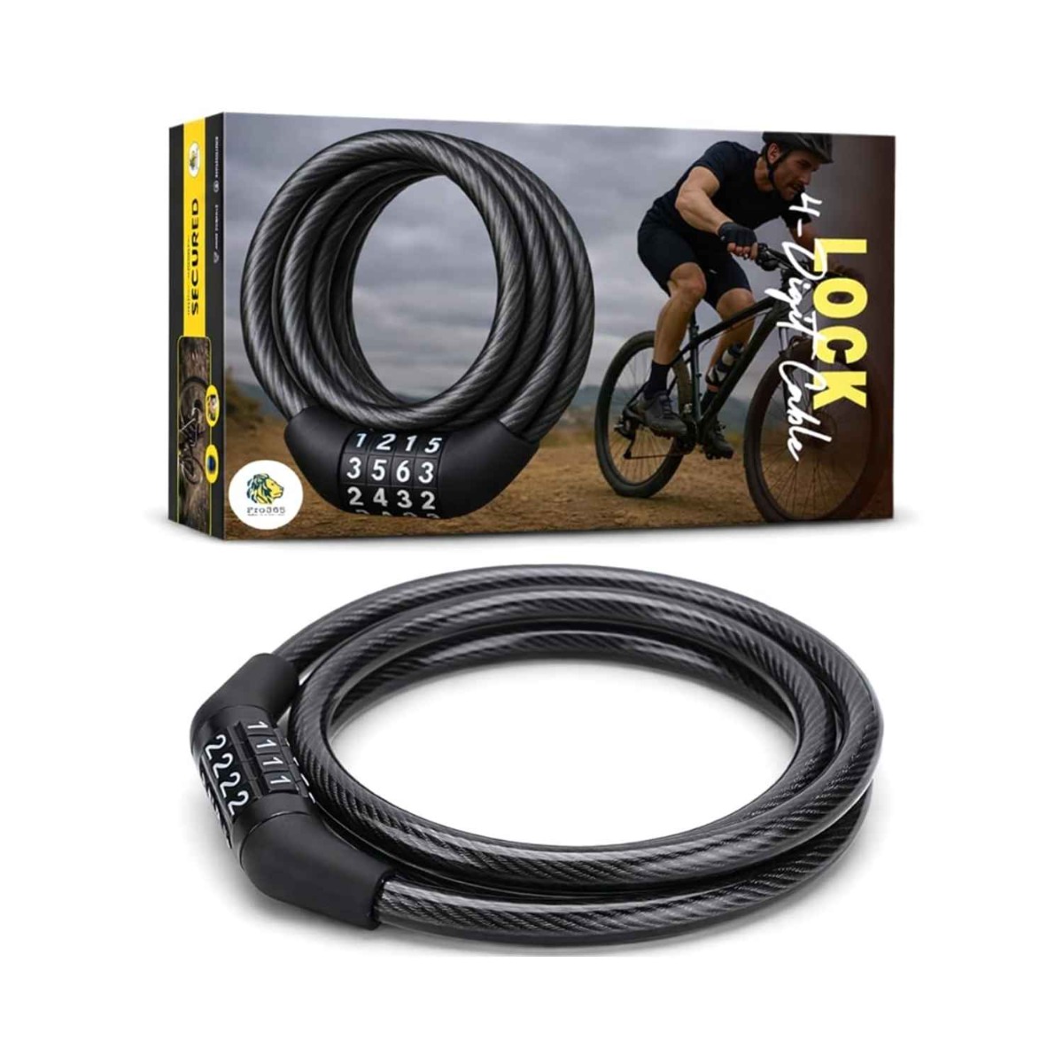 PRO365 Premium Anti-Theft 4 Digit Fixed Combination Cycle Lock
