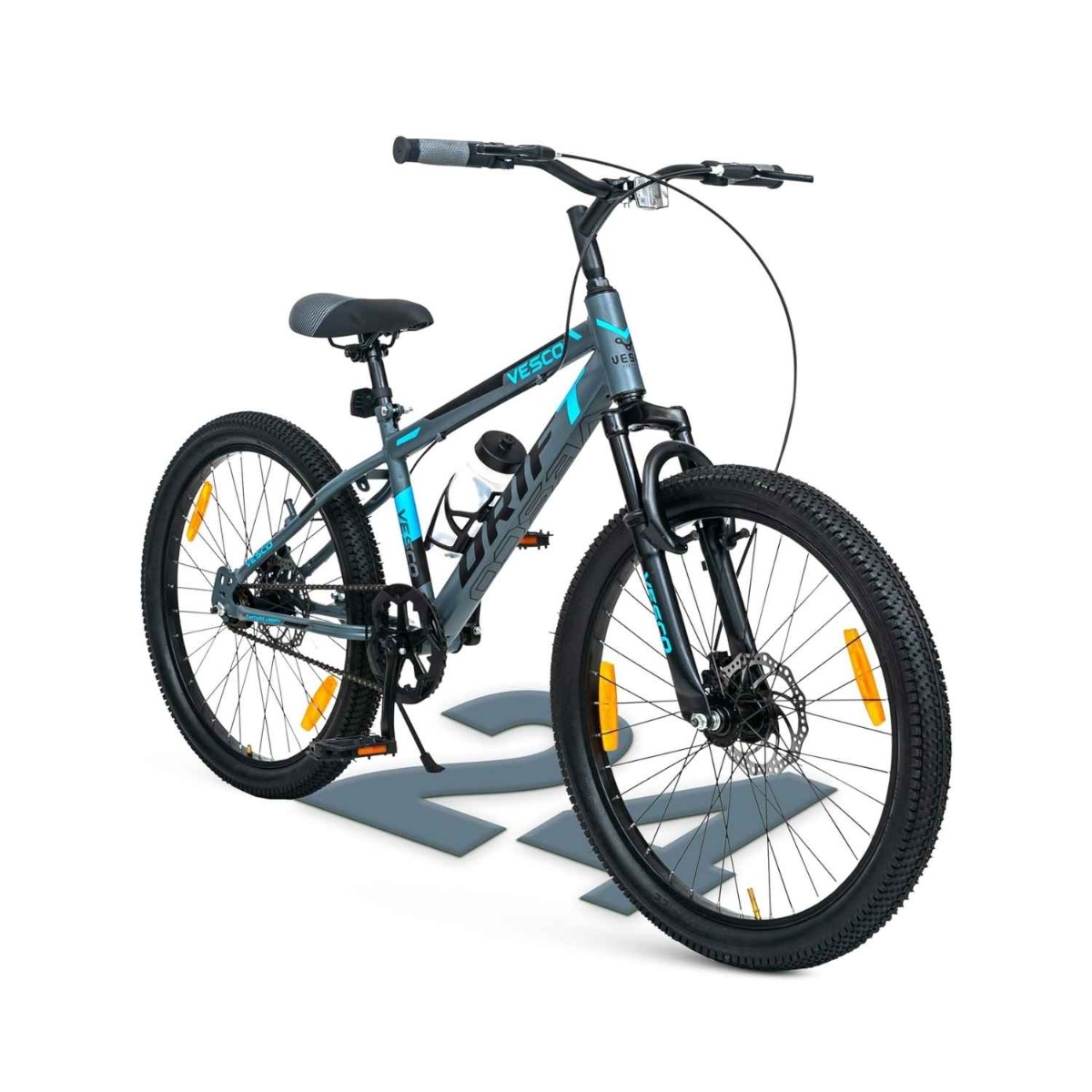 VESCO 24T Drift Cycle for Big Kids MTB Mountain Bike with Dual Disc Brake & Front Suspension