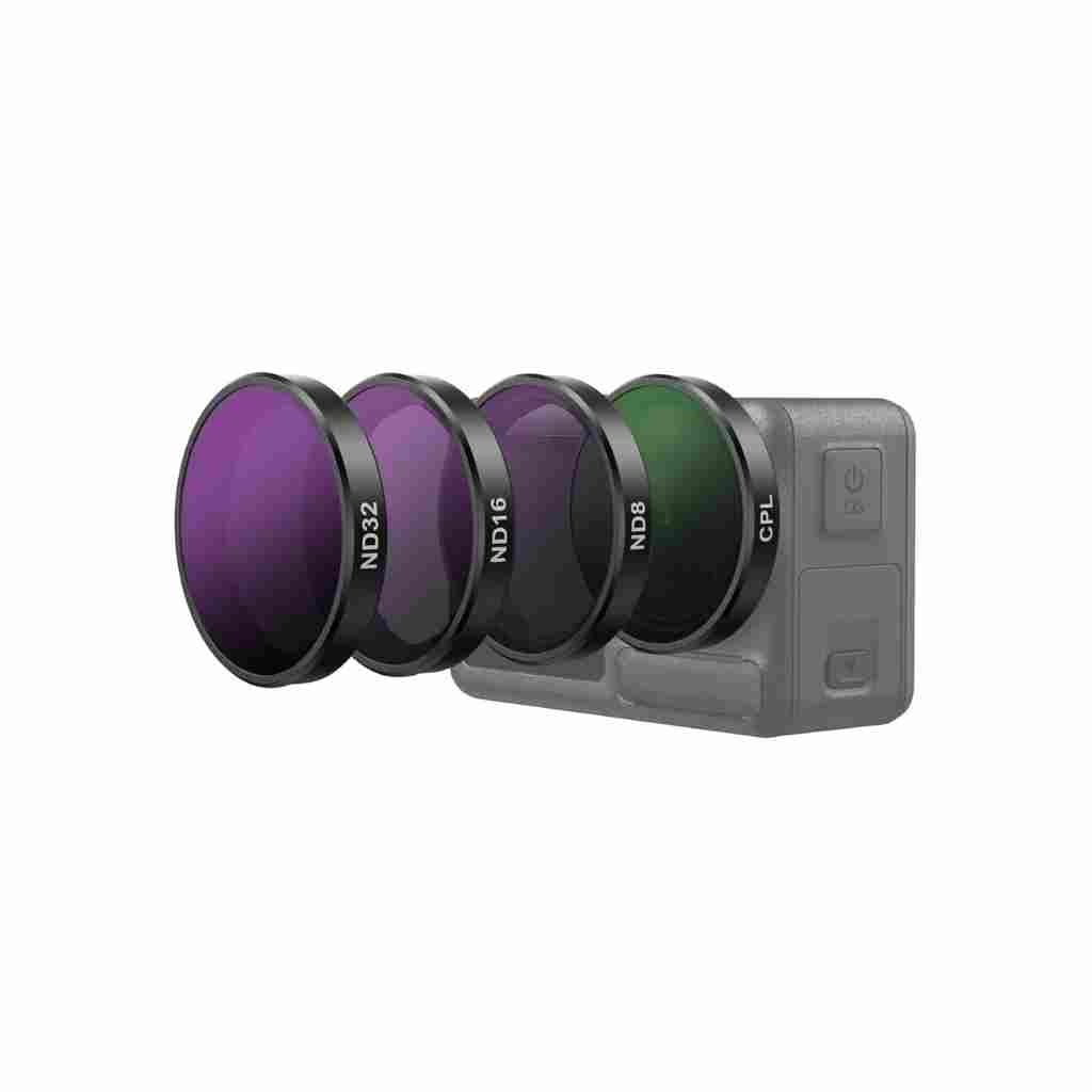 TELESIN Lens Filter Set for DJI Action 5/4/3 Camera (CPL + ND8 + ND16 + ND32)