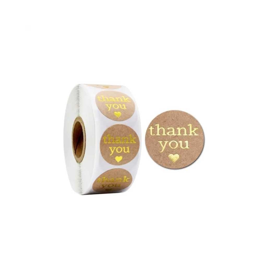 500pcs Watercolor Thank You Stickers Golden