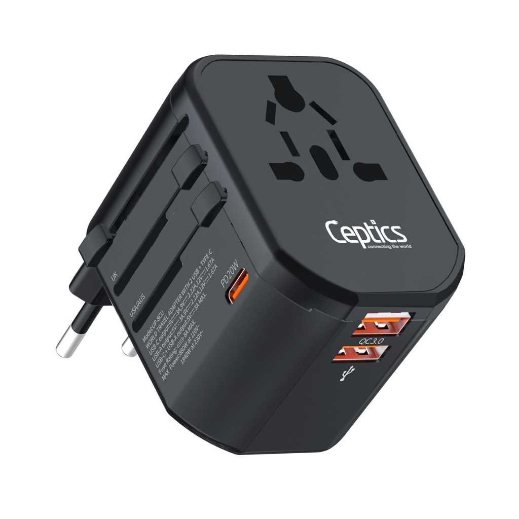 Ceptics Universal Travel Adapter 45W International Power Adapter (11-KU)