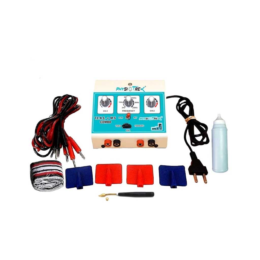 PHYSIOTREX Mini Corded Electric TENS and Muscle Stimulator 2 Channel Massager Machine
