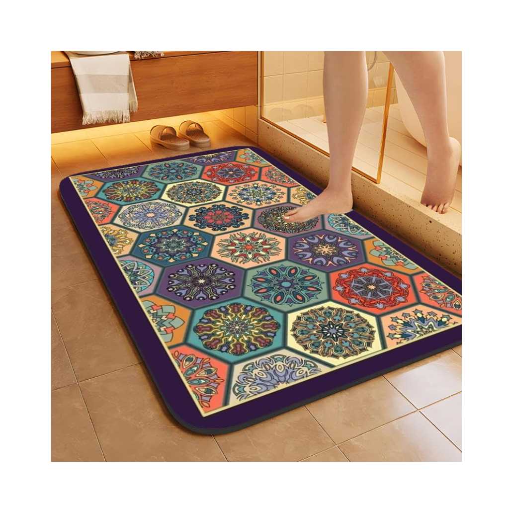 SKVM Water Absorbent Mat for Bathroom Kitchen Floor Door Entrance Anti Slip Floor Mat (Design 22)