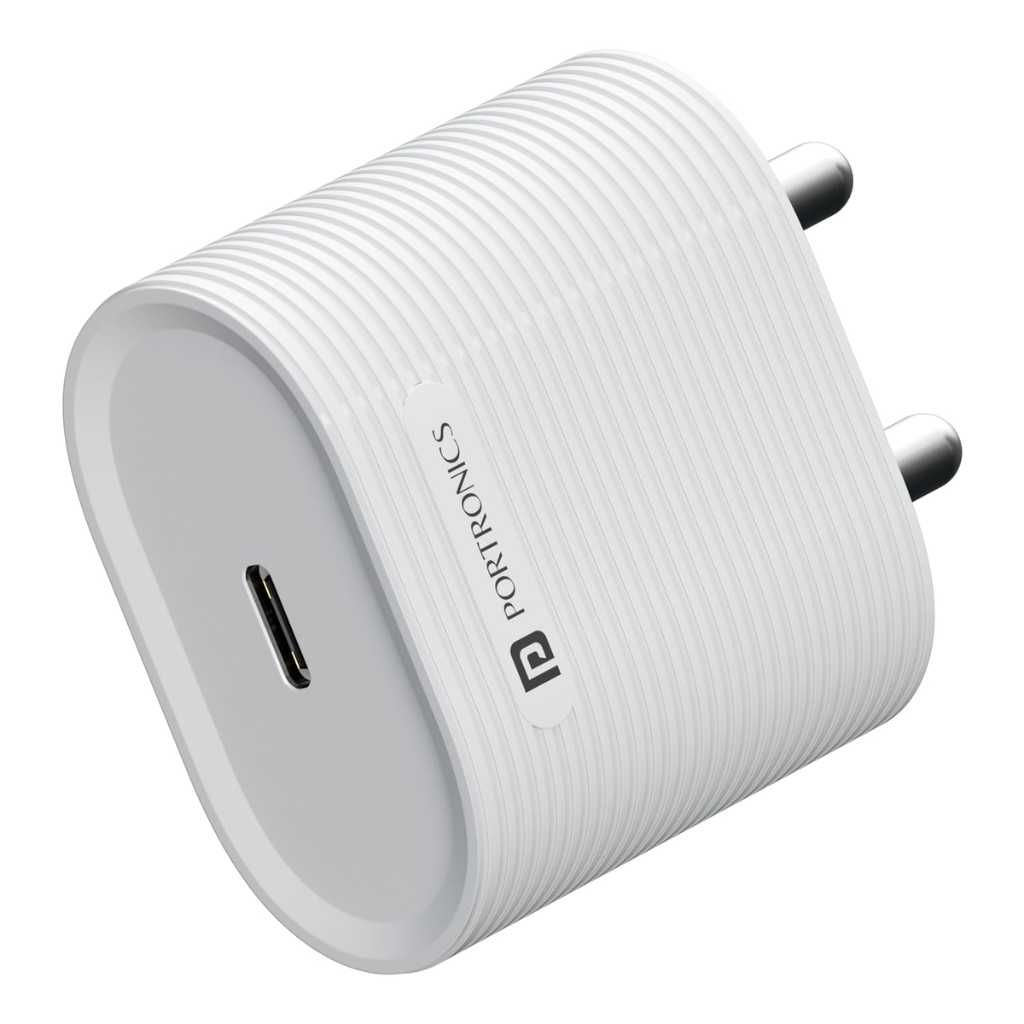 Portronics Adapto 35G 35W GaN Type-C PD Fast Charger (White)