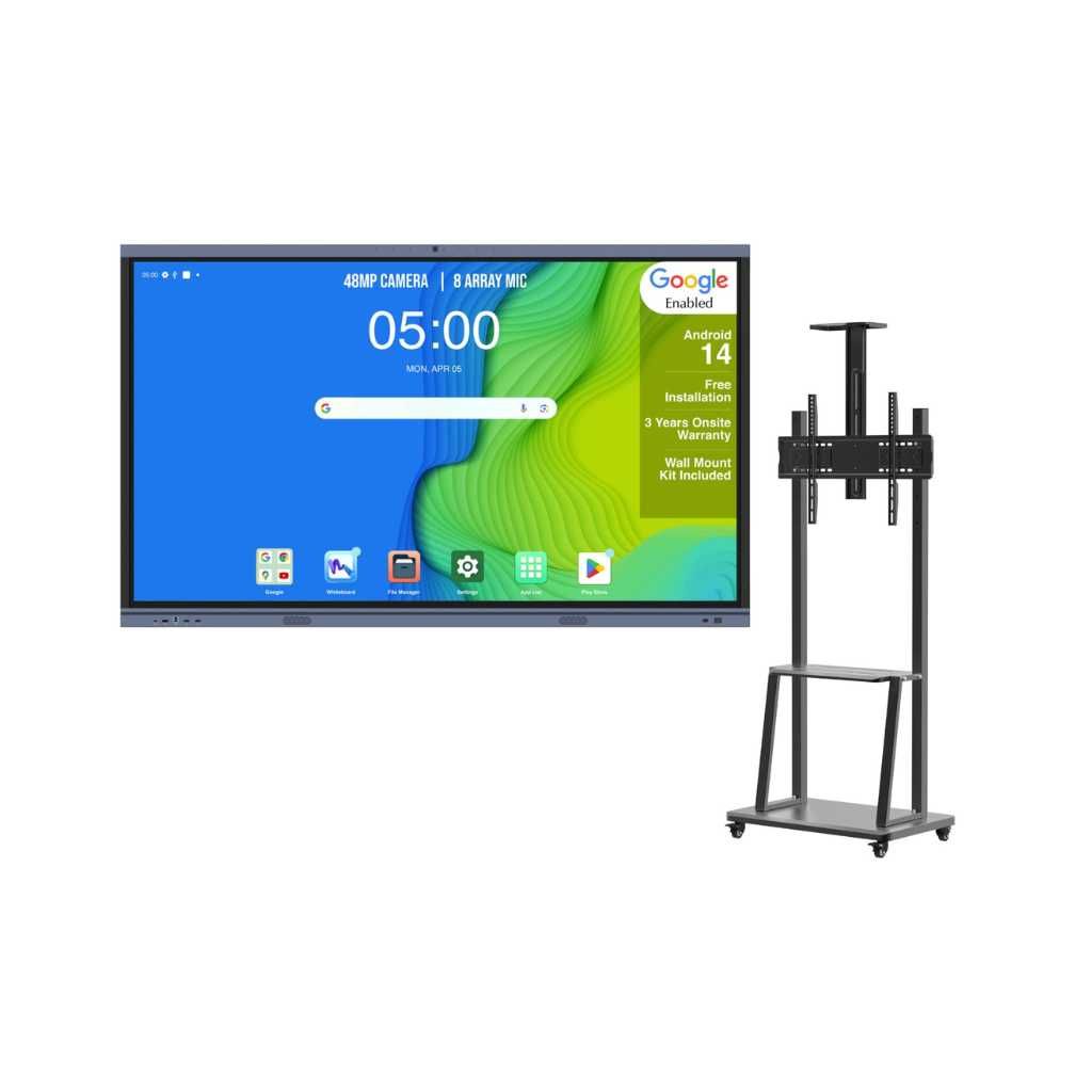 BIG VUE Pro Android 14 Interactive Television All-in-1 Digital Board with Stand, AI Copilot & Camera