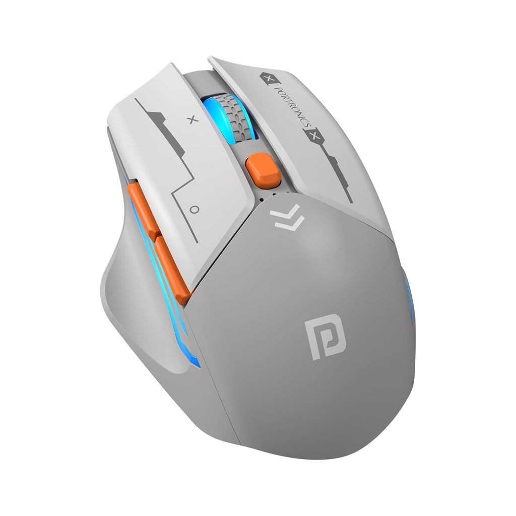 Portronics Vader Max Wireless Rechargeable Mouse with Bluetooth 5.3 & 2.4GHz Dual Mode (Grey)