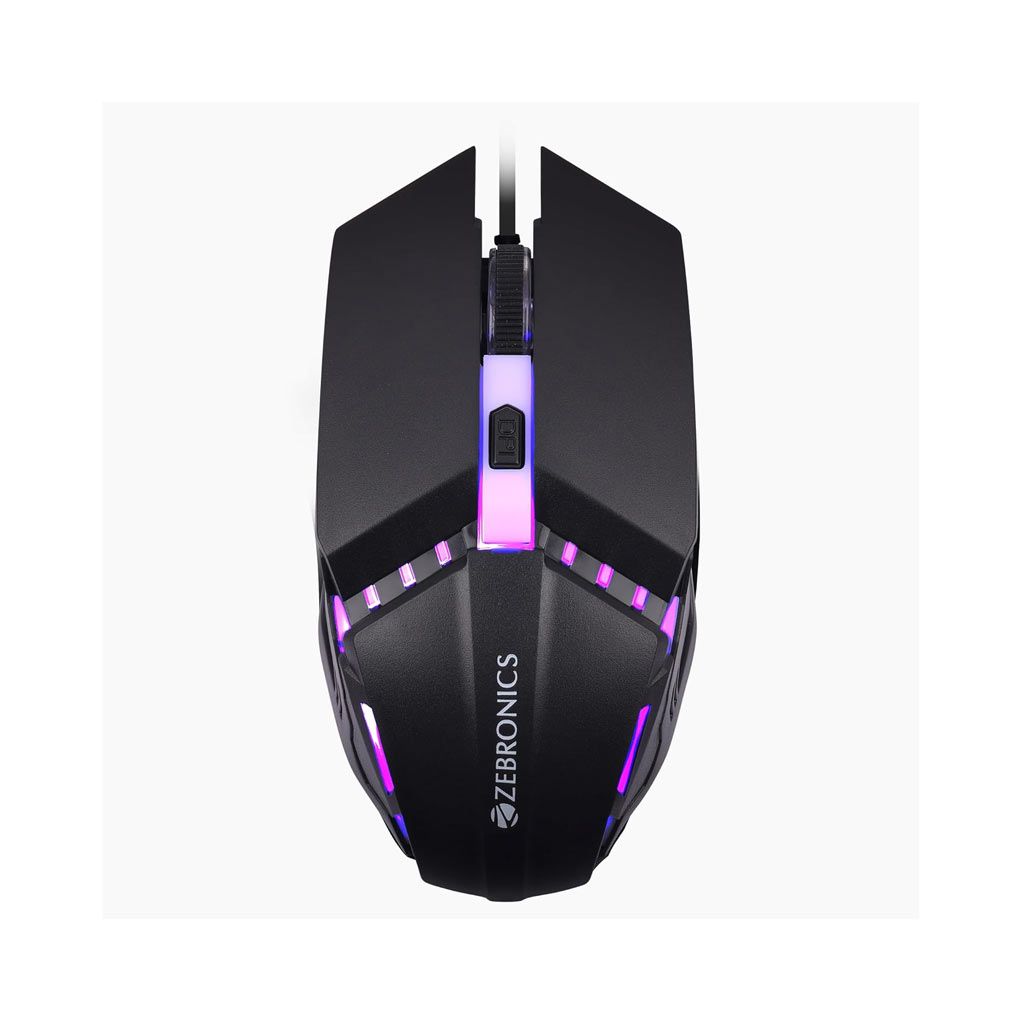 ZEBRONICS PHERO Wired Gaming Mouse with 1600 DPI, Rainbow LED Lights