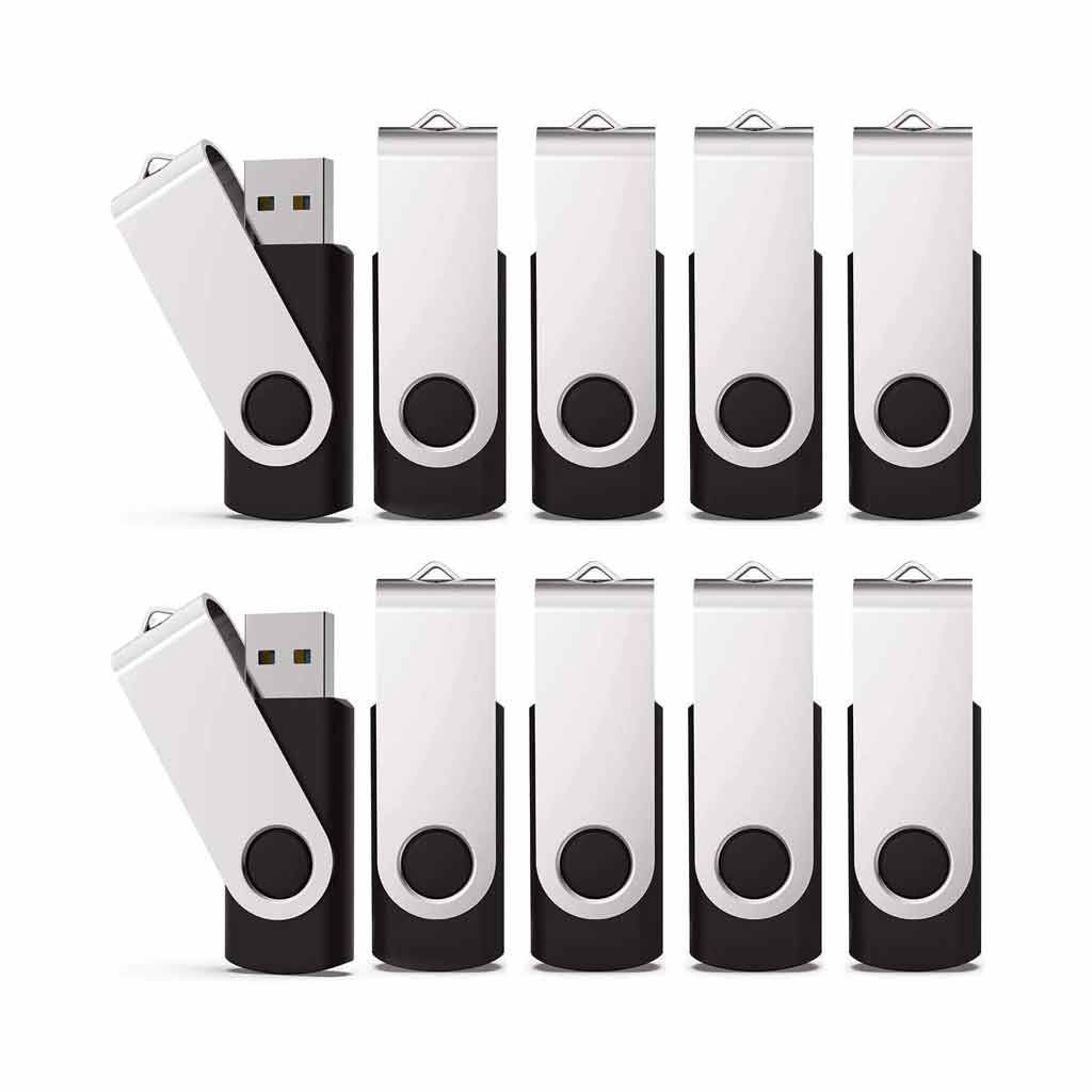 KEXIN 10pcs 4GB USB 2.0 Flash Drive Swivel – Black
