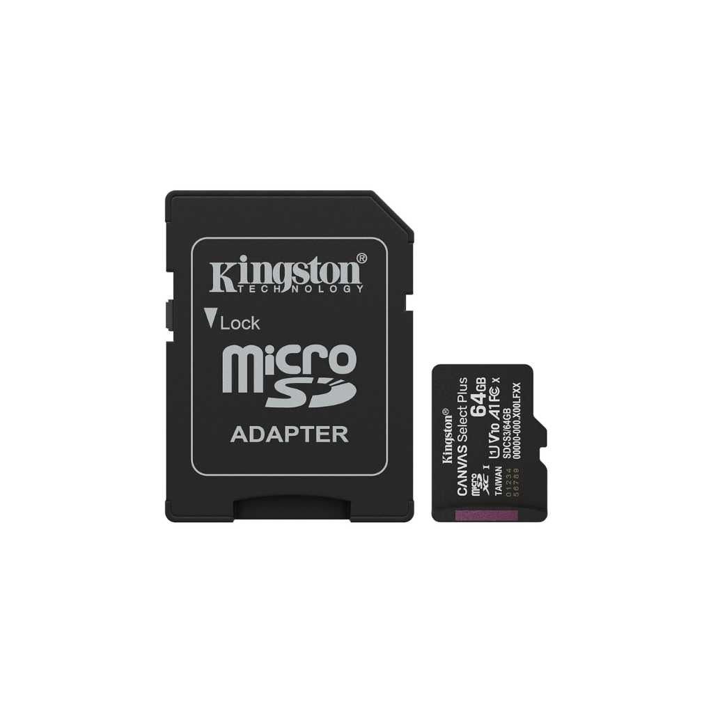 Kingston Canvas Select Plus 64GB microSDXC Memory Card with SD Adapter