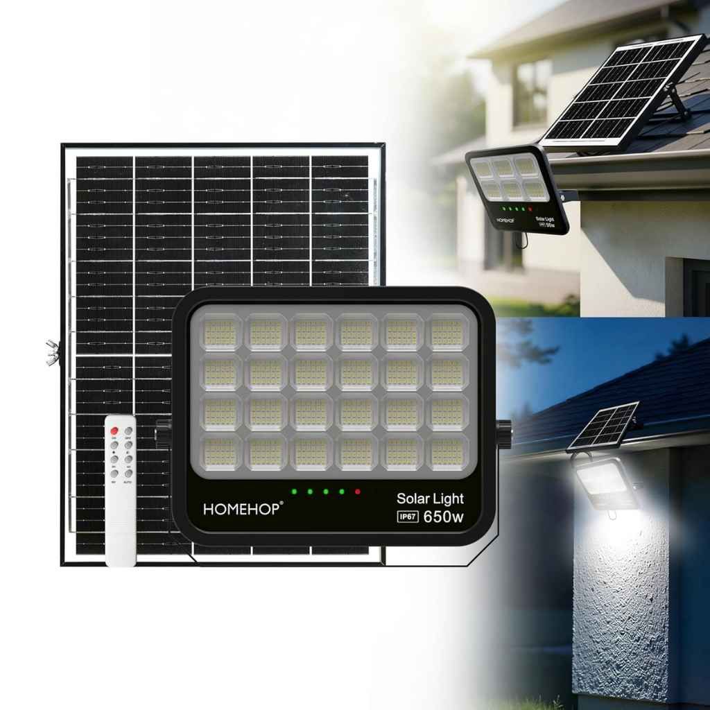 Homehop Solar Flood Light Outdoor 650W Wireless LED Wall Lamp