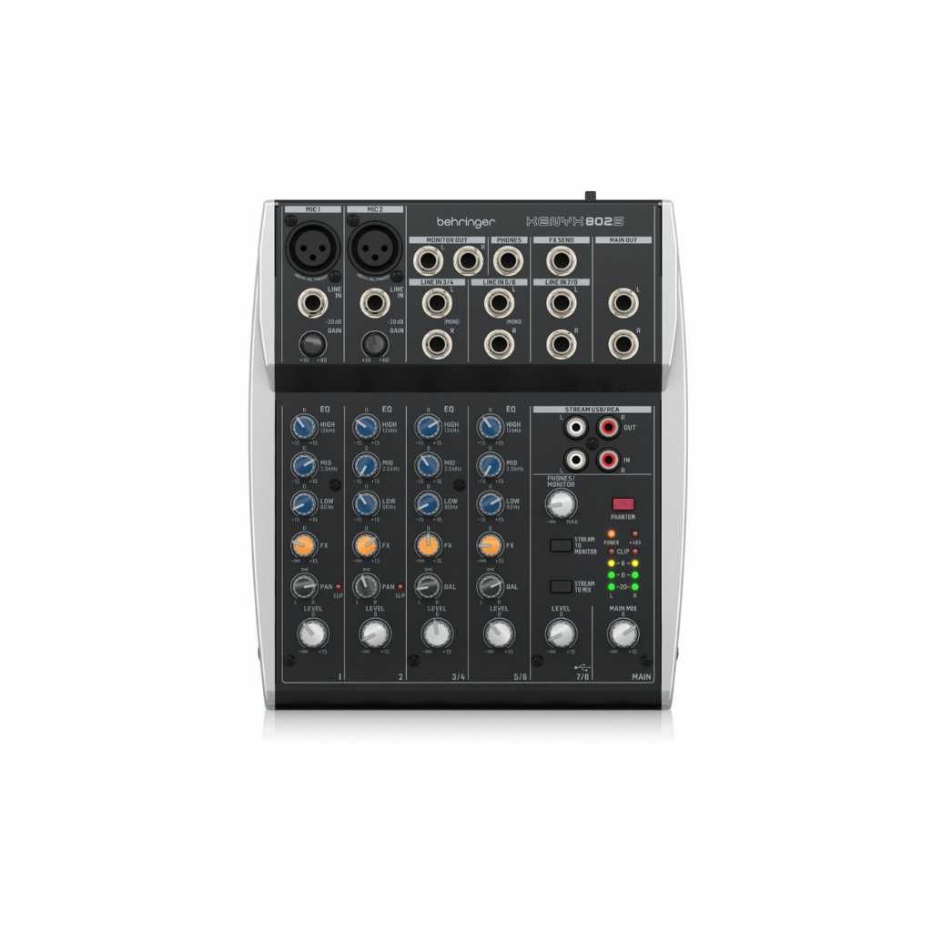 Behringer XENYX 802S 8-Input Mixer with USB Streaming Interface