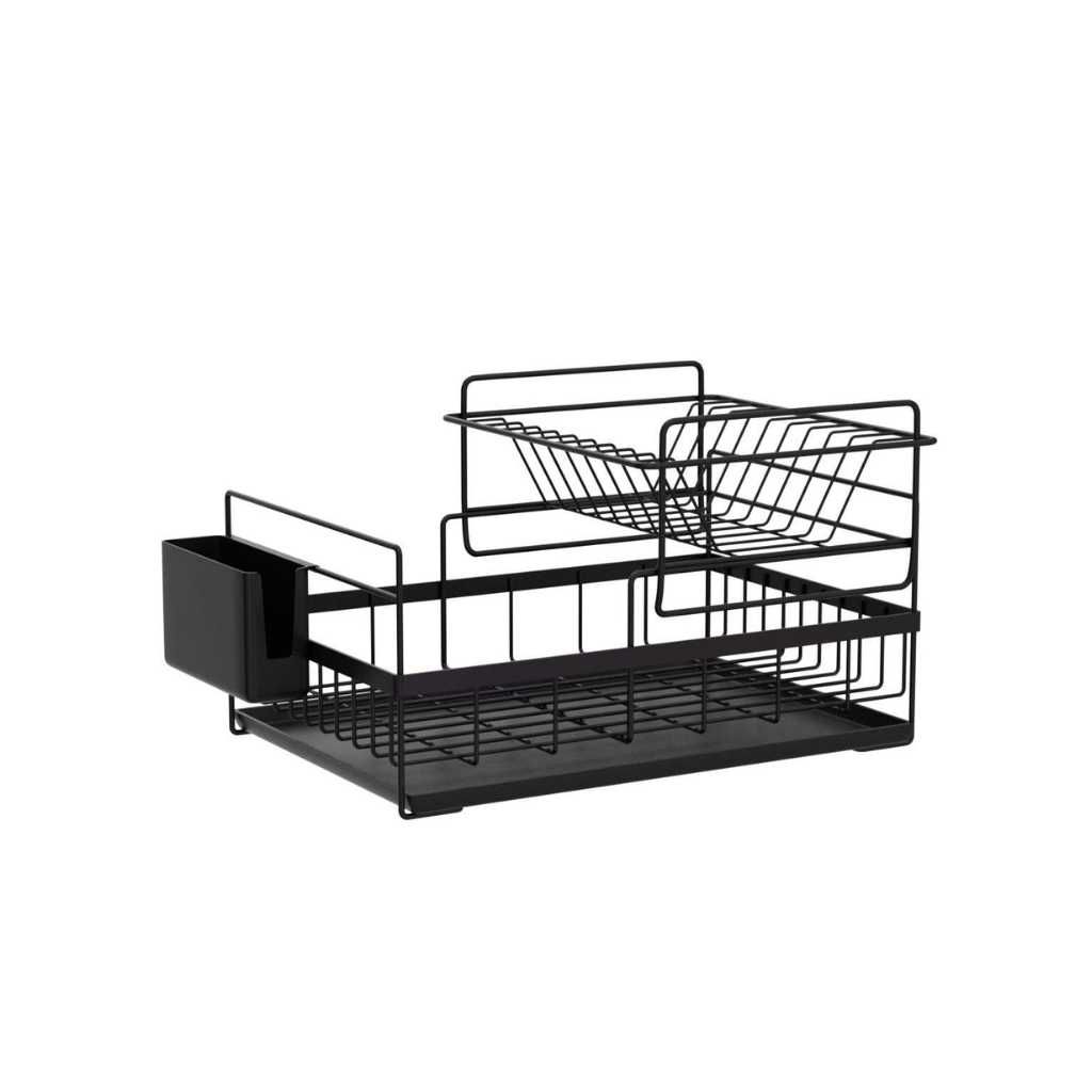 HomeCloud Kitchen Dish Rack Steel Dish Drainer Drying Rack with Removable Drain Board, 2-Tier Large