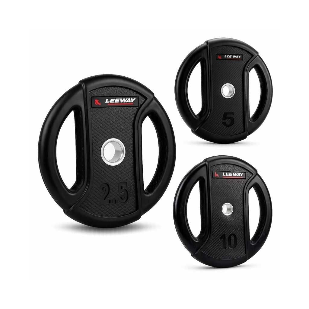 Leeway Dual-Grip Gym Weight Plates Set (40kg Set)