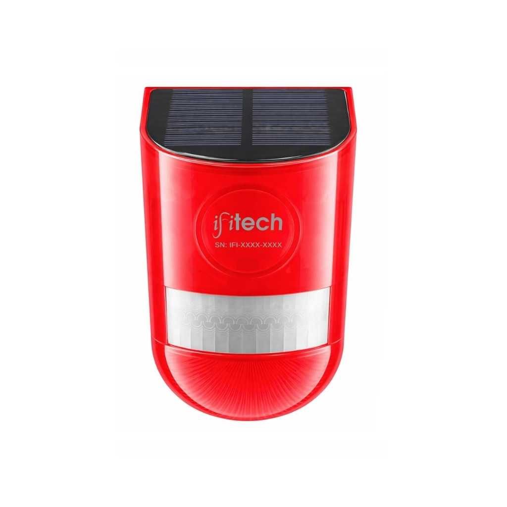 IFITech Solar Motion Sensor Alarm with Strobe Light and 129 dB Siren