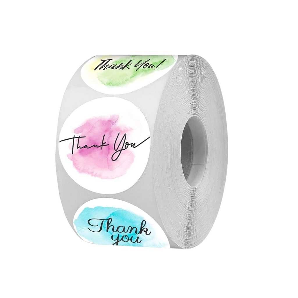 Rousrie Vinyl Attractive Self-Adhesive Thank You Stickers (Design 1) 5 packs