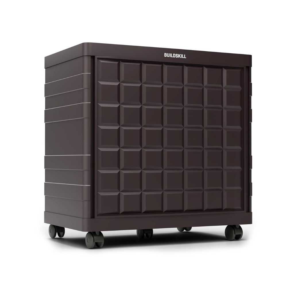 BUILDSKILL 100Kg Load Capacity Inverter Trolley for Home 360° Rotating 5 Wheels Easy Assembly Inverter Stand Large Size Inverter Battery Stand for Home Strong Build Inverter Box (Brown)