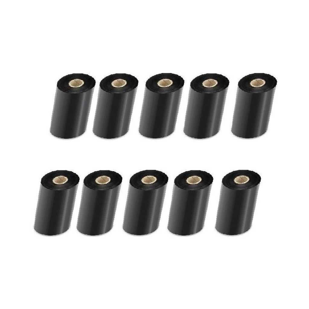 Youtech 80mm X 300meters Wax Ribbon Ink Barcode Labels High Quality Set of 10 Non-Adhesive Paper Label (Black)