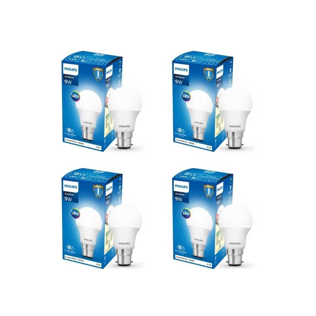 Philips Ace Saver LED Bulb 9W B22 Cool Day White (Pack of 4)