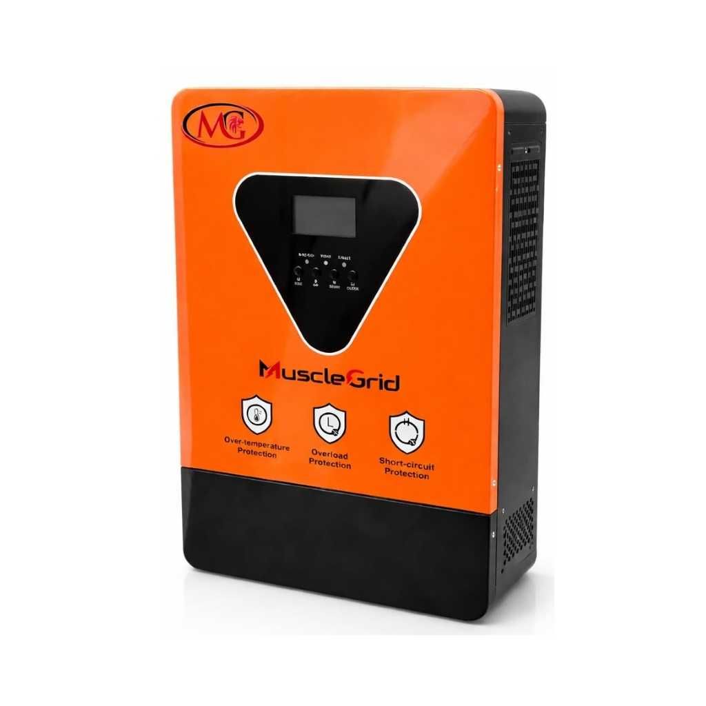 MuscleGrid Titan Series 6.2kW Hybrid Solar Inverter 48V System 120A Battery Charger 27A PV Input Up to 9kW Solar Support Parallel up to 9 Inverters WiFi Monitoring VoltDoctor Support App