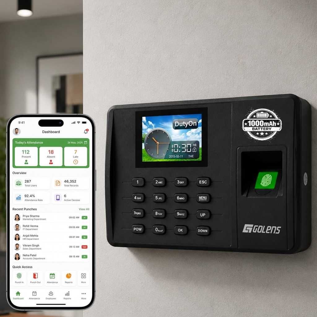 Golens AM-03E Biometric Fingerprint Attendance Machine with Cloud Payroll Software