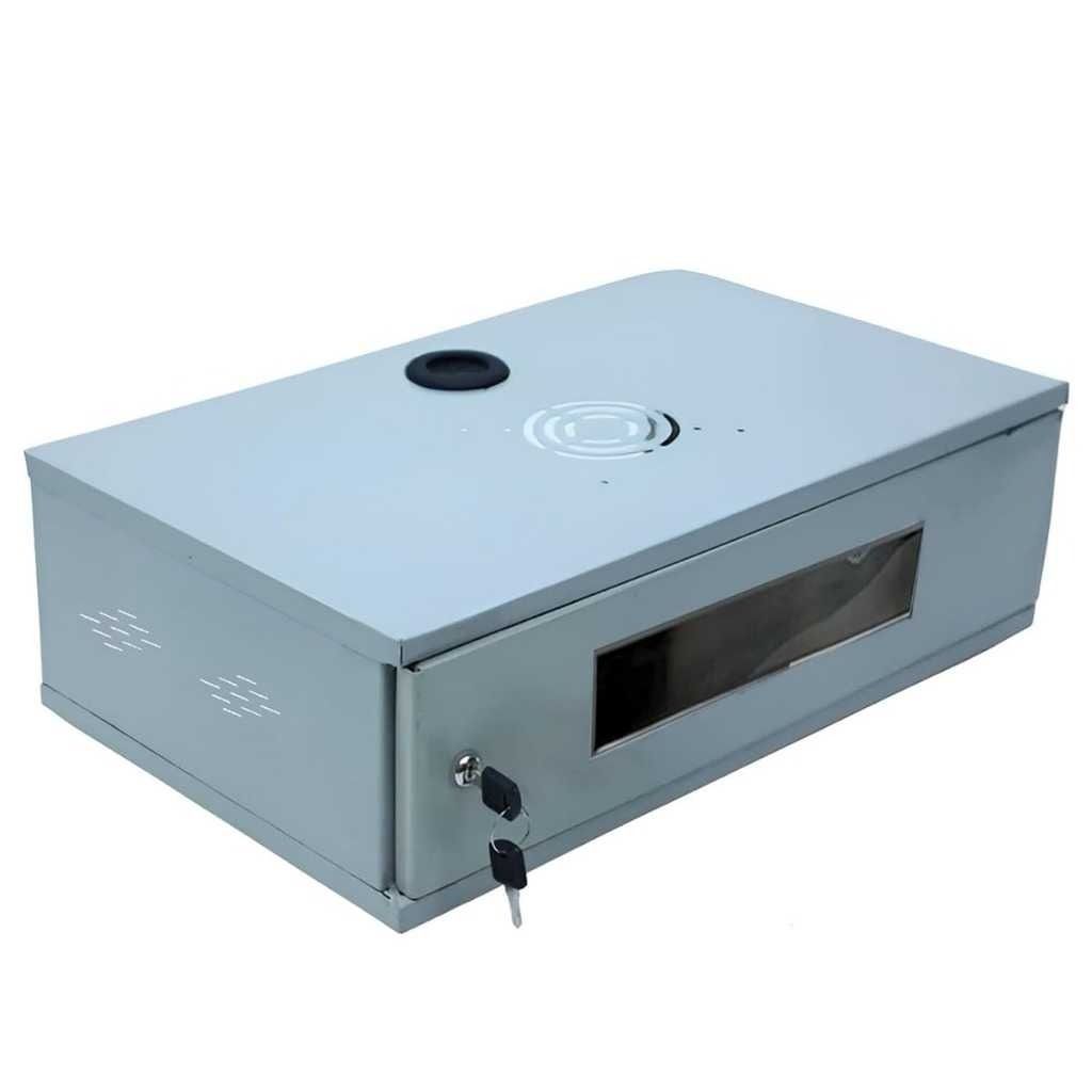 USEWELL 2U Metal Rack for DVR/NVR/Network Switches – Lockable Glass Front, Ventilated Cabinet, 490 × 300 × 160 mm