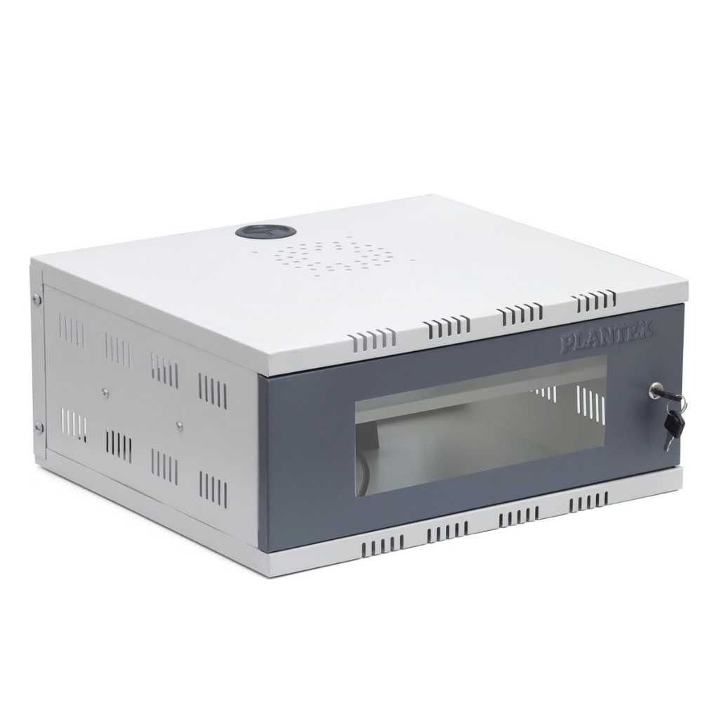 Plantex CCTV/NVR/DVR Cabinet Box with Lock & Keys, Power Socket & Transparent Glass Door – 3U+