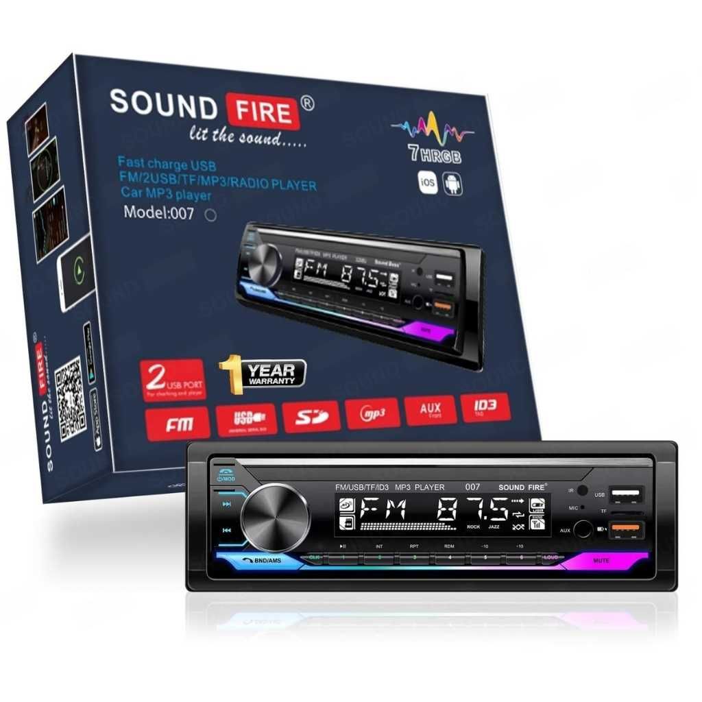 SOUND FIRE 007 Charge Pro+ Dual-USB/FM/SD/AUX/Bluetooth Wireless Car Stereo with Phone Caller ID Receiver