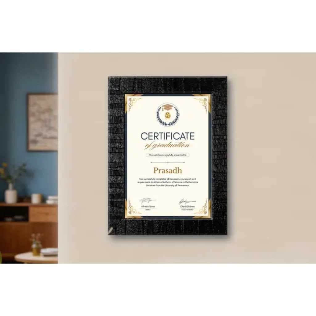 A4 Stripes Black Framed Certificates