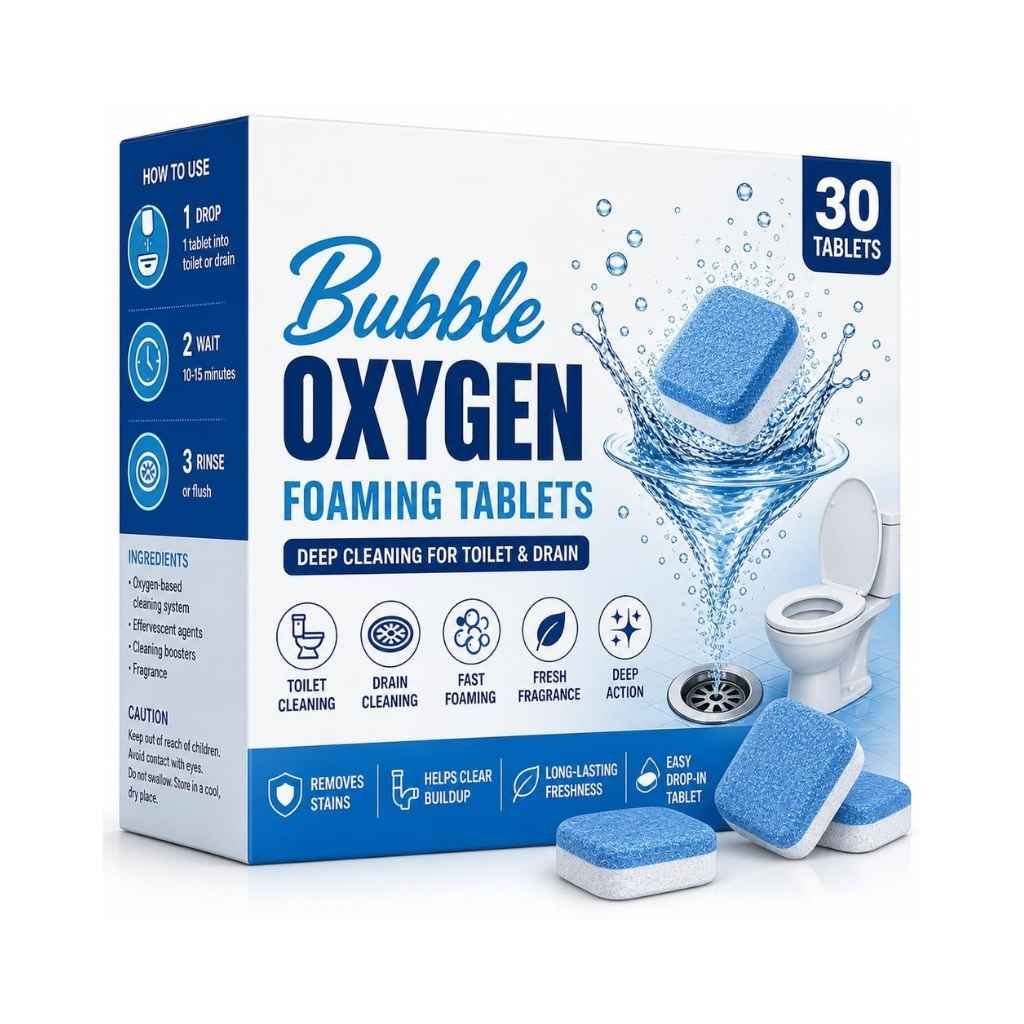 Bubble Oxygen Foaming Tablets for Toilet & Drain Cleaning