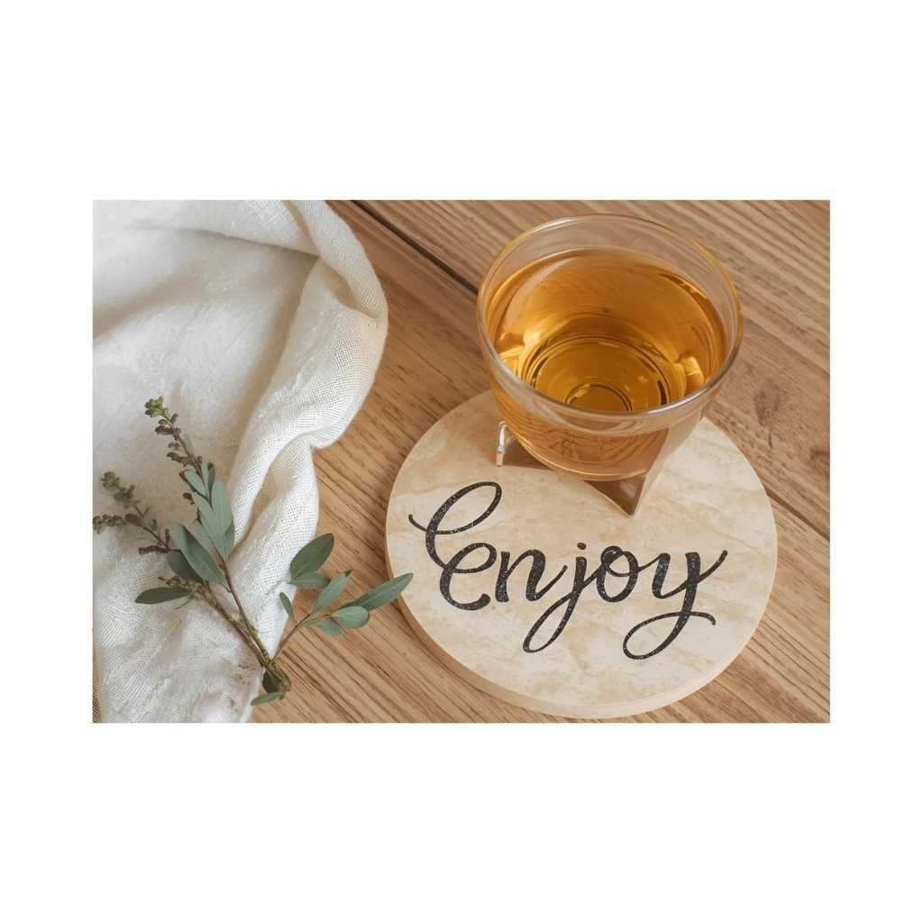Wooden Circular Table Coaster Set
