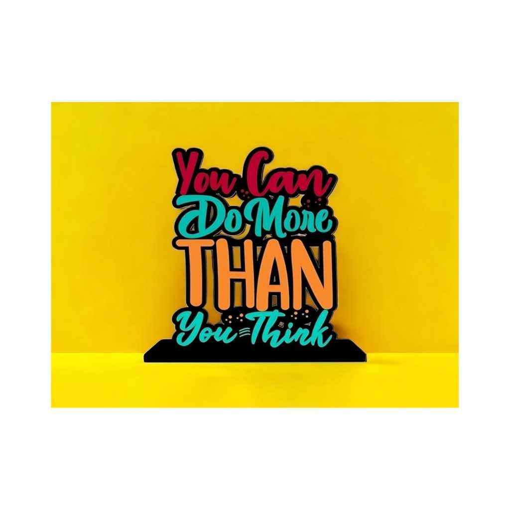 SAUDEEP INDIA "You Can Do More Than You Think" Wooden Quote Table Decor