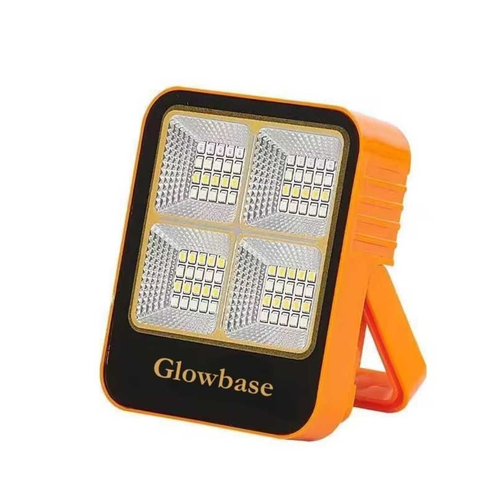 GlowBase 50W Solar LED Flood Light Rechargeable IP65 Waterproof for Farms & Garages