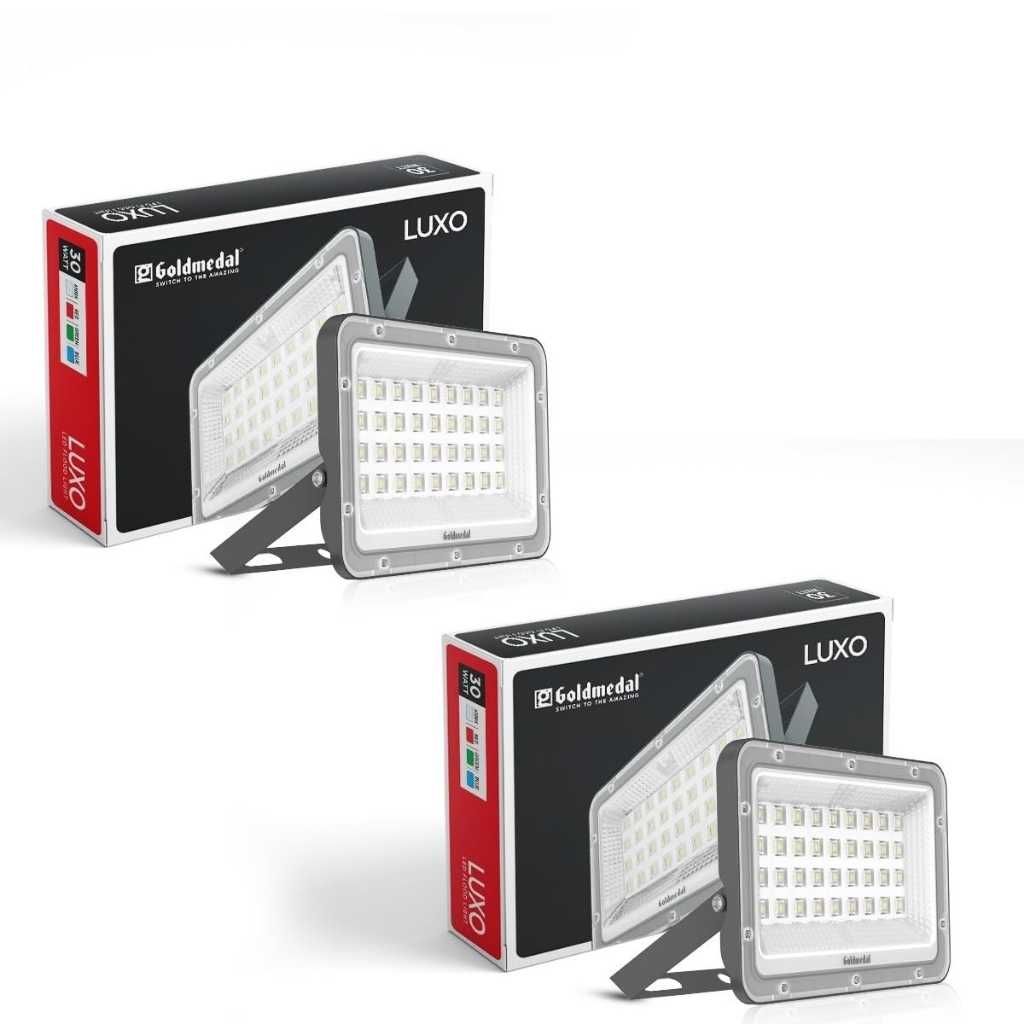 Goldmedal Luxo 30W Outdoor LED Flood Light IP66 Waterproof, Cool Daylight 6500K (Pack of 2)