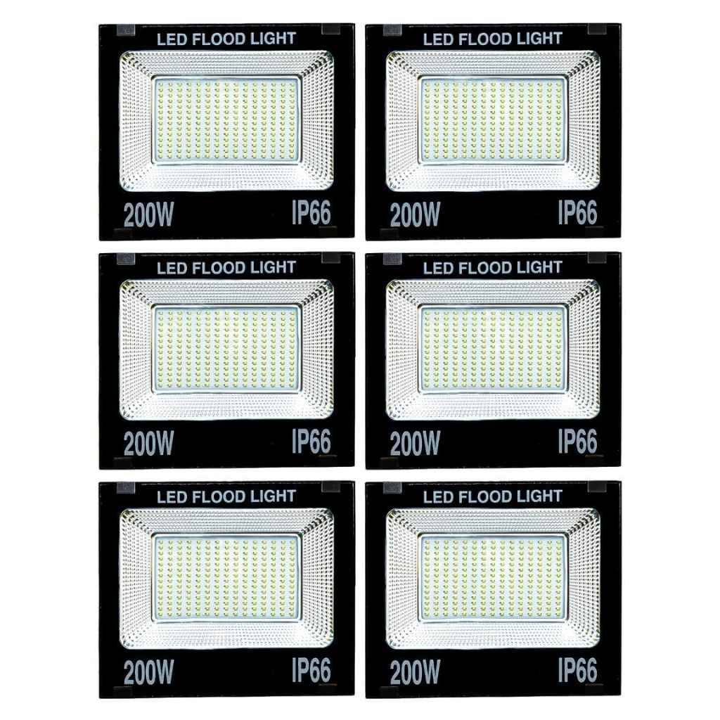 Gesto 200W LED Flood Light – IP66 Waterproof, 120° Wide Beam, Cool White, Pack of 6