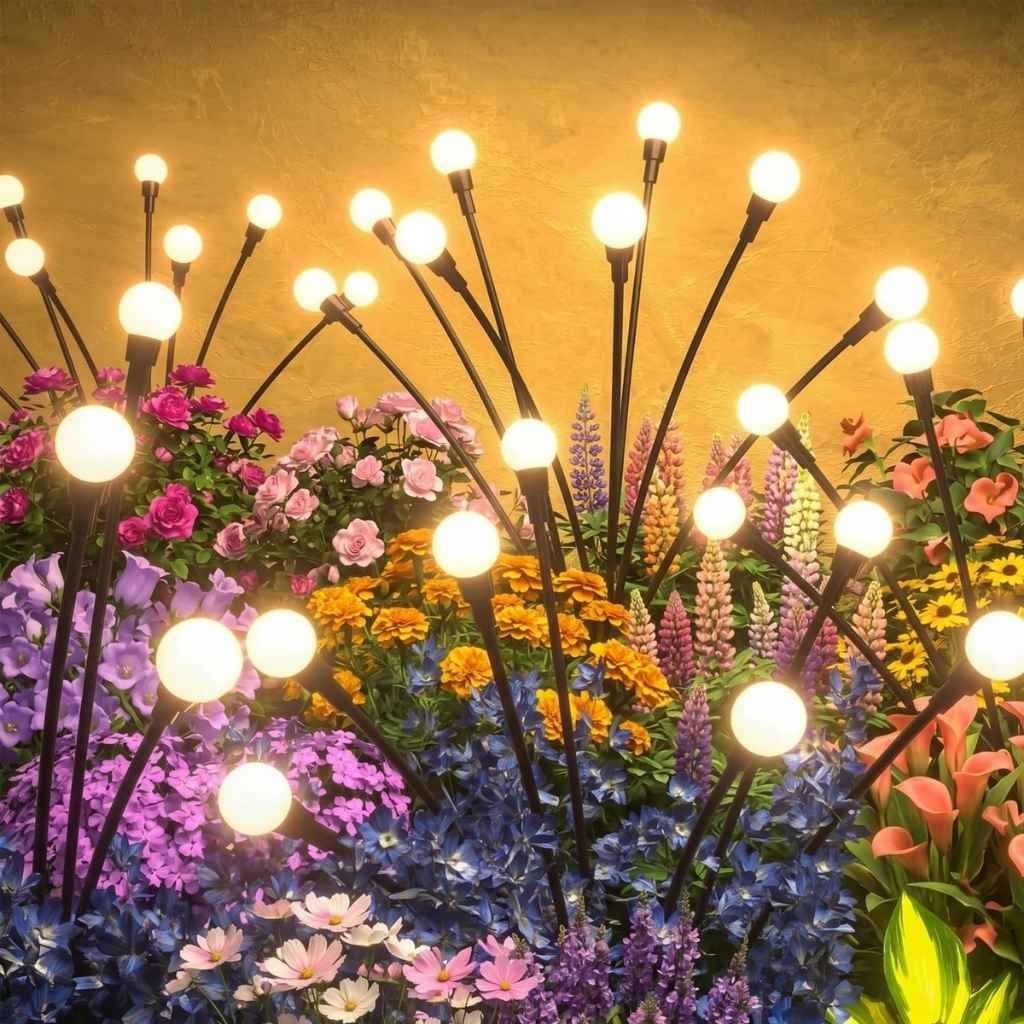 Garden Solar Light Outdoor Home Solar Powered Waterproof Plant Lights for Balcony, Terrace and Pots Decoration (1, Compact)