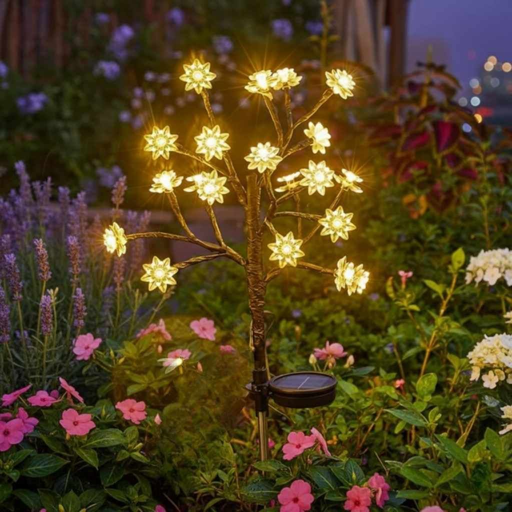Homehop Solar Light Outdoor Home Garden Waterproof Decorative Flower Lamp