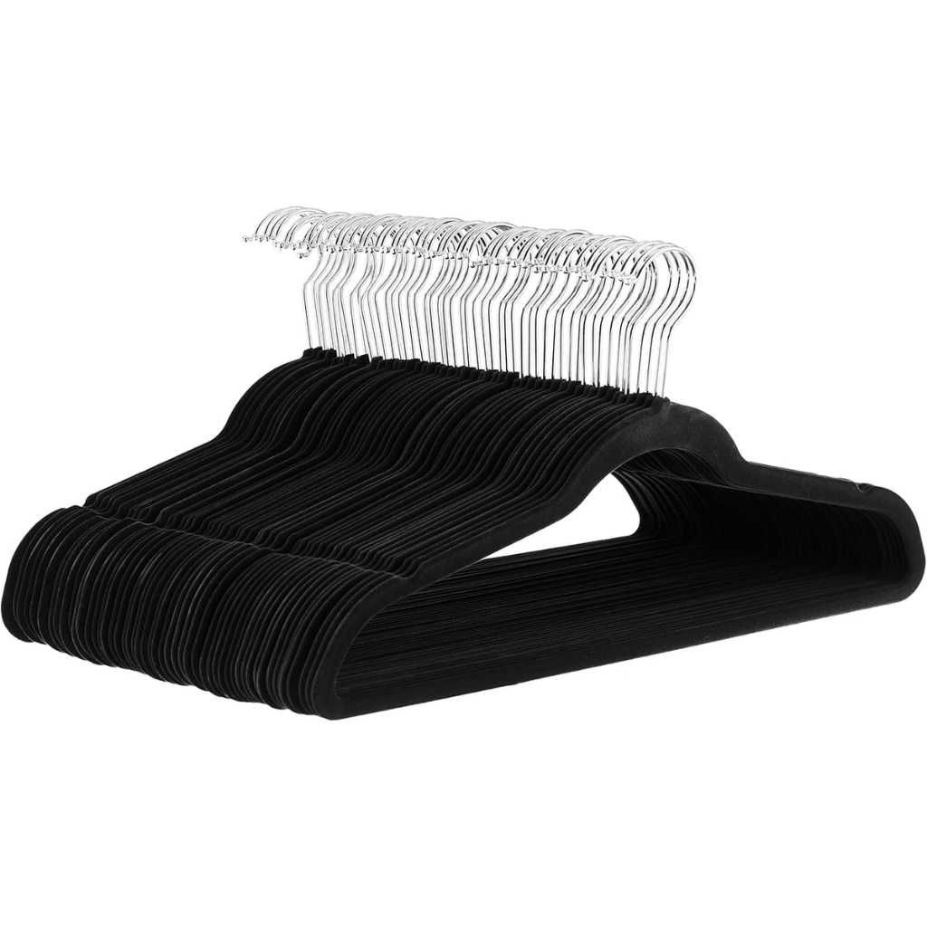 Amazon Basics Velvet Suit Hangers – Black (Set of 30)