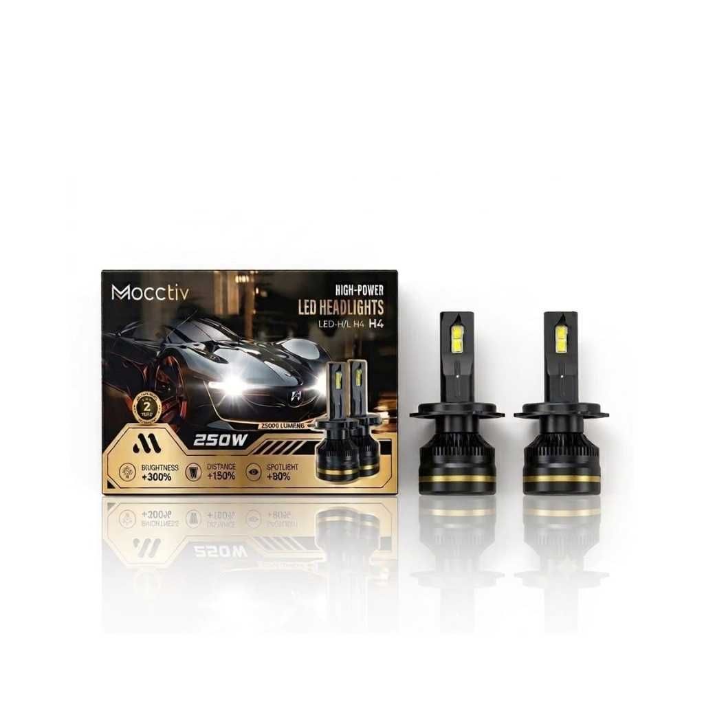 Mocctiv H4 LED Headlight Bulb 250W 25000 Lumens for Car