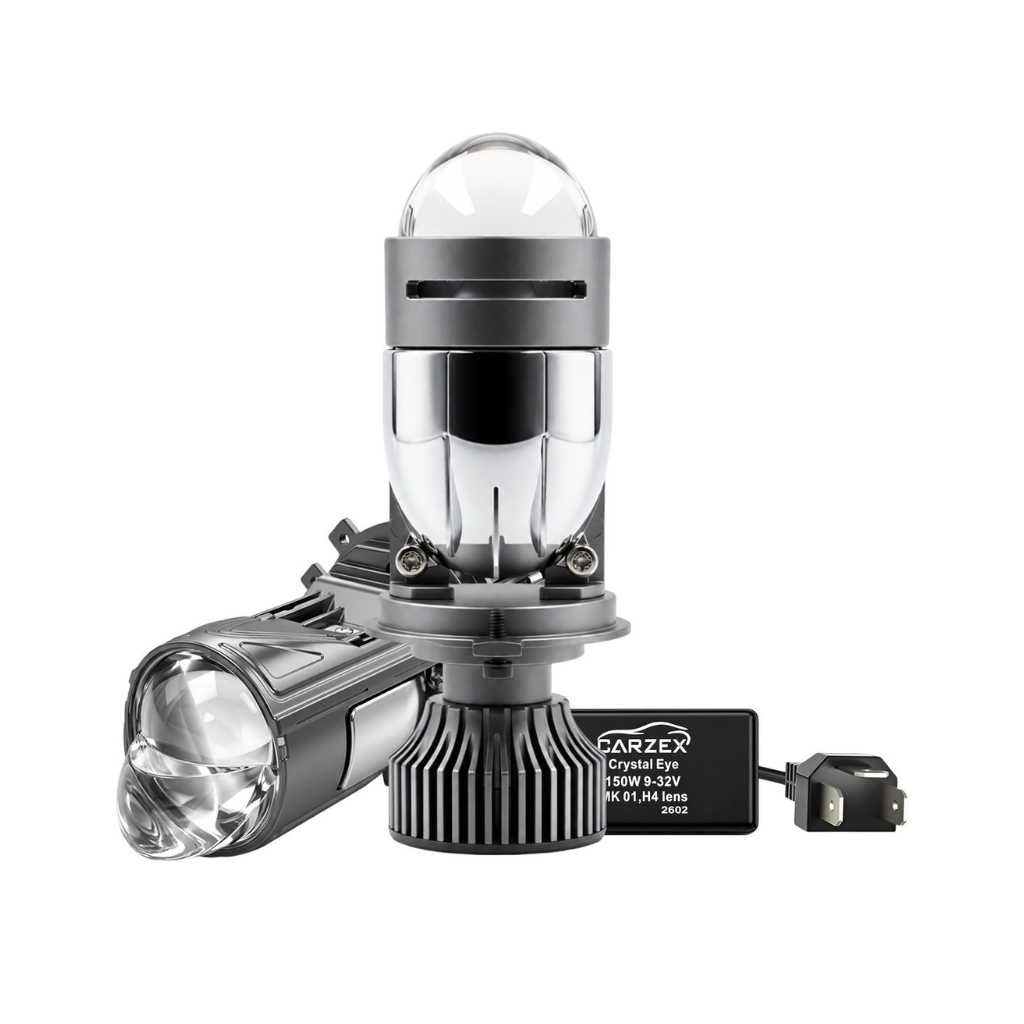 Carzex Mini Projector H4 LED Headlight Bulb 150W 12000LM 6500K Dual Beam