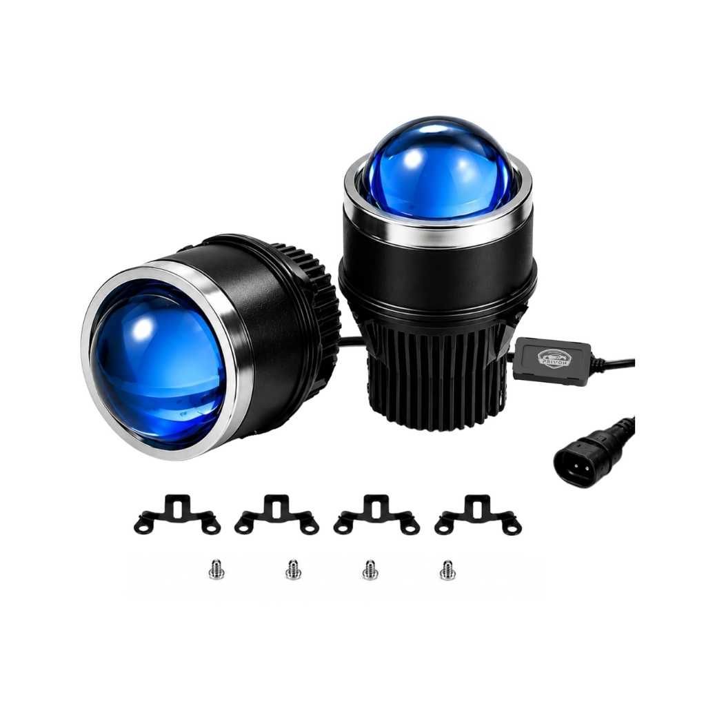 PRIVON 180W 3 Inch Bi-LED Projector Fog Lamp for Car – Tri Color