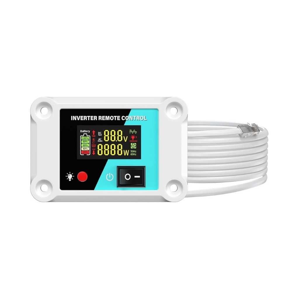 Remote Controller with 15FT Remote Cable and Smart LED Display for LANDERPOW Pure Sine Wave Inverter
