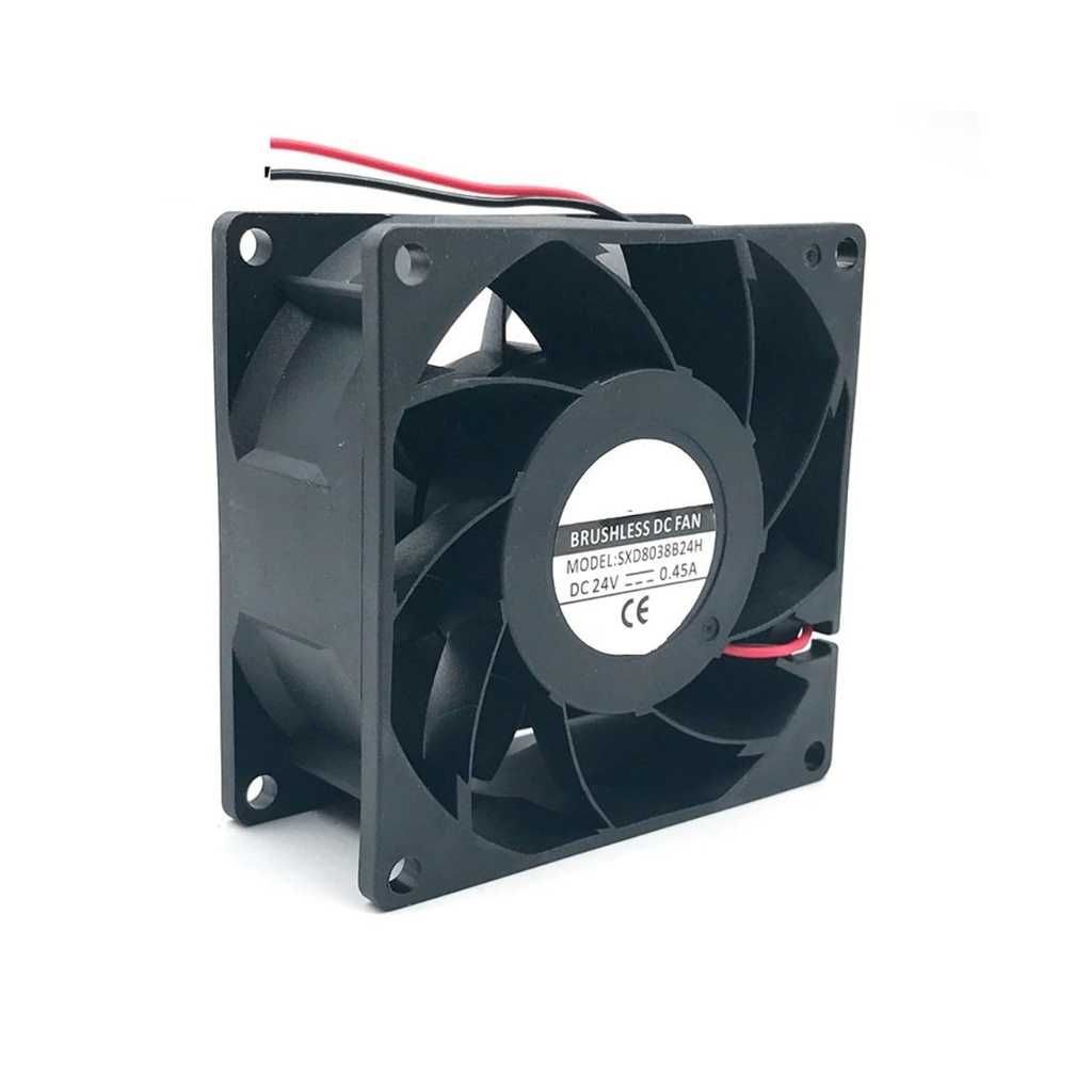 8038 DC 24V Cooling Fan Dual Ball Bearing High Speed Server Inverter Case