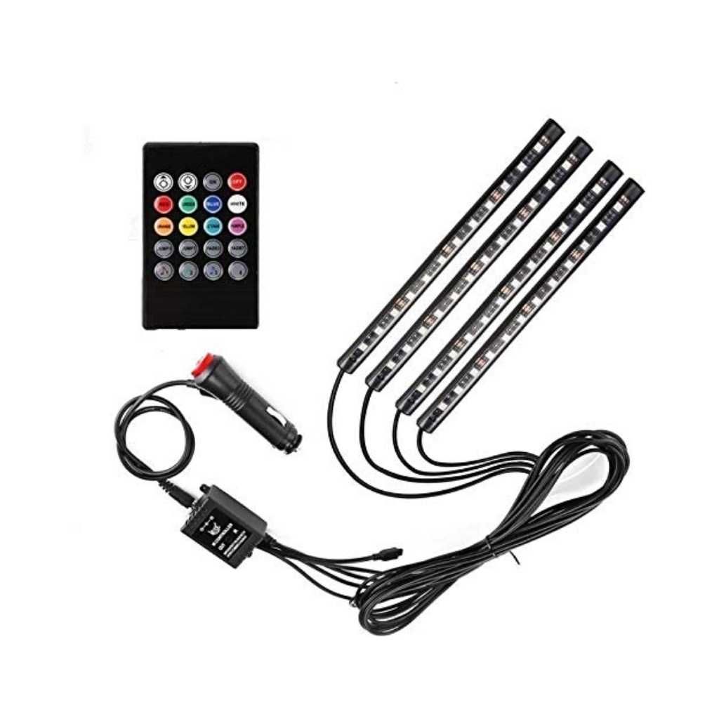 AutoBizarre 12 LED Multicolor Music Controlled Car Interior Atmosphere Light