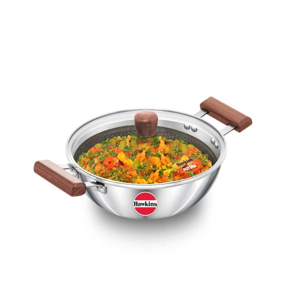 Hawkins Triply Stainless Steel Shielded Nonstick Deep Kadhai 2.5 Litre